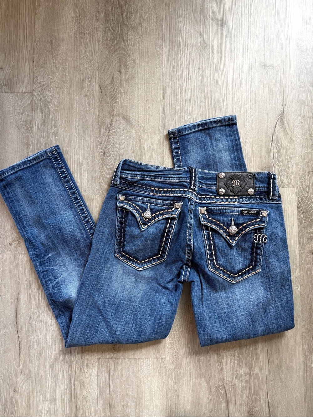Miss Me Cropped Signature Blue Women's Jeans 28
